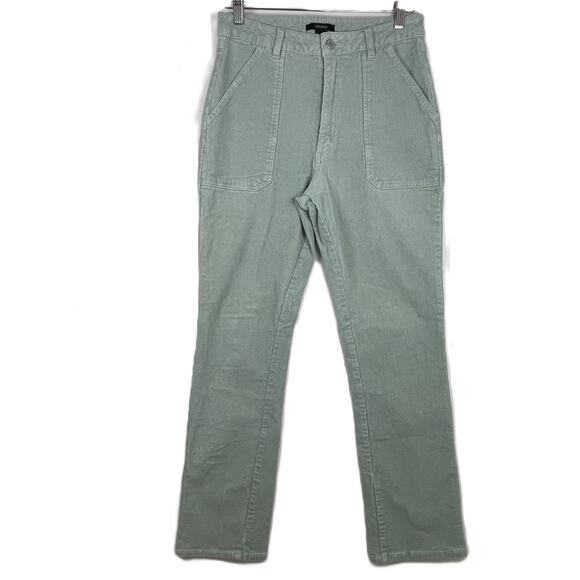Forever 21 Women’s L Sage Green Corduroy Straight Leg Pants Boho Festival Artsy - Picture 1 of 16